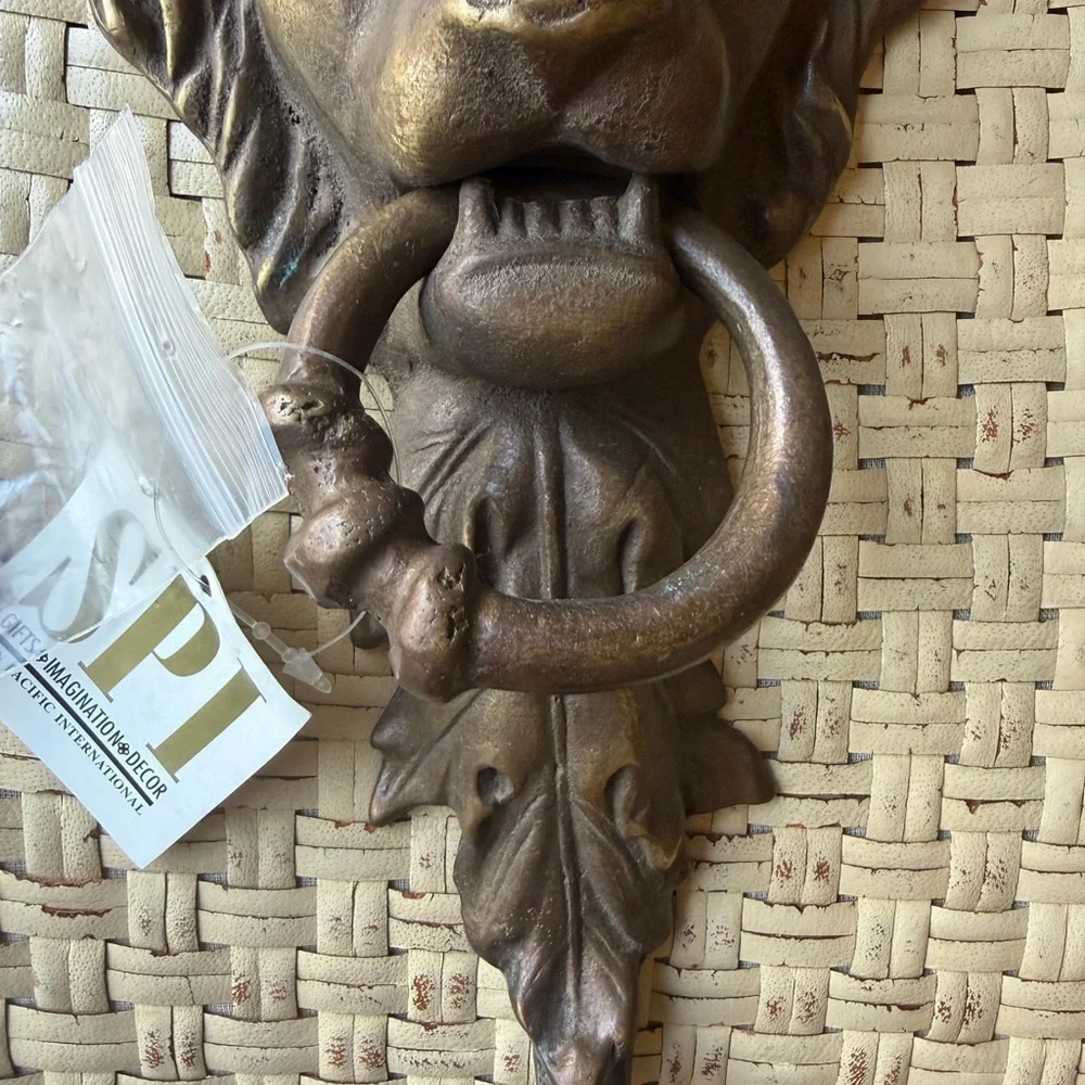Bronze Lion Head Door/ Gate Knocker Giant SAN PACIFIC INC NWT